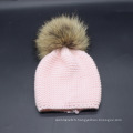 Enfants Bébé Enfants Automne Hiver Chaud Tricoté Réel De Fourrure POM POM Casquettes Bonnet Chapeau (HW627)